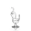 Glass Shisha New water pipe clear color glass bong double recycler water pipe Hookahs with glass bowl free shipping