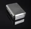 Box012 Silver Metal Portable Refillable Cigarette Tobacco Case Box Rolling Machine Paper Herb Grinder Shisha Hookah Bong Supplie1785416