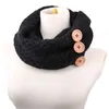 Winter Women stole button girl thick knitted scarf Wool blend foulard cachecol female shawls scarves tippet cachecol feminino TO322