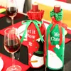 Christmas Wine Fles Covers Red Wine Bags Decoratie Santa Snowman Stijl met Rode Mooie Tie 2 stks met Retail Pakket Drop Shipping