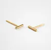 1Pair- S005 Gold Silver plated tiny bar stud earring unique Simple Stick Column bar earrings Cylinder stud jewelry 8mm10mm12mm