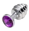 Brinquedos anais de metal, prata de aço inoxidável Butt Plug com jóias de cristal brinquedos sexuais SM605