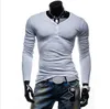 Nouveau printemps automne hommes à manches longues hommes col en v t-shirts mode homme vêtements de sport hommes A8712 M-XXL