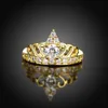 Lady Accessories Royal Crown Geformte echte Kristall gepflasterte stilvolle Frauen Ringgröße 7 Schmuckgeschenk Freies Verschiffen