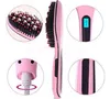 HQT-906 White Pink Straightening Irons Come With LED Display Electric Straight Hair Comb Brush US EU AU UK Plug with Black Box 40pcs/lot DHL