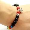 2015 New Design Wholesale Natural Black Agate Good Luck Elephant Charm Bracelets, Yoga Meditation Jewelry for Men and Women Gift