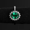 Bijoux de mode étincelants mignonnes Princess Ring Pure 100 925 STERLING Silver Emerald CZ Diamond Gemstones Girl039s Femmes Wedding 8957101