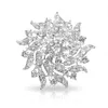 2.2 Inch Sparkly Silver Plated Clear Rhinestone Crystal Diamante Wedding Invitation Brooch Jewelry Pins Corsage Women