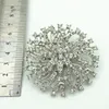 2,75" Vintage Silberfarbene, klare Strass-Kristall-Diamant-Brosche für Hochzeitstorte