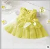 Robe à nœud pour bébé fille, tenue de princesse en dentelle, patchwork, sans manches, à fleurs, tenue de soirée, vêtements à la mode pour enfants