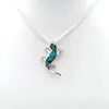 fashion jewelry blue pendant and earrings set Mexican fire opal