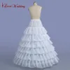 Vitt av hög kvalitet vit 6 lager kaskadande ruffles 6 hoops peticoat puffy bollklänning bröllop crinoline formell klänning underskirt för quince9716759