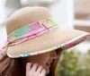 Femmes Large Large Floppy Brim Summer Beach Sun Straw Beach Derby Hat Cap 7 couleurs # 3860