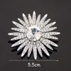 Silver Plated Clear Rhinestone Crystal Wedding Pin Brooches Women Costume Gift Broach High Quality Fashion Women Wedding Bouquet Brooches