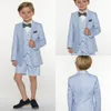 Trzy kawałki Smokingi Ślubne Dla chłopców Nastolatki Garnitury Custom Made Kids Wedding Formal Nosić krótkie spodnie