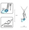 New Pendant Necklaces Austrian Crystal Cinderella Crystal Shoes Pendants 925 Stering Silver 18k Gold Plated Chains Fashion Jewelry 10 Colors