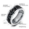 316L roestvrij staal IP Black Plated High Polished Mens Fashion Rings Silver / Black 8mm Maat 6-15