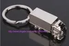 50st Cool Creative Fashion Container Truck Metal Keychain Ring Nyckelring Kedja Ring Silver FOB Rolig Gift Promotion Bröllopsfest