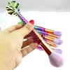 Ny 7 sts Mermaid Makeup Brush Set Rainbow Fish Tail Foundation Powder Eyeshadow Make Up Borstar Pinceaux de Maquillage