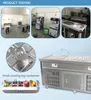 ETL CE 2 square pans with 10 buckets fast food kitchen equipment fried ice cream roll machine