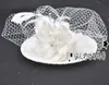 Witte Bruids Mutsen Fascinators Sinamay Hoeden Verkoop Fabriek Groothandel Bruids Haaraccessoires Bruiloft Hoeden voor Bruiden Tocados Sombreros Bodas