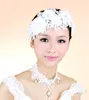 2015 Hot Bridal Lace Flowers Crown Crystal Bridal Headdress Wedding Frontlet Pearls Girl Head Wreath Handmade Hair Accessories