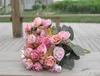 Mazzo di fiori di rosa di seta 30 cm / 11,81 pollici Peonia Bouquet da sposa Centrotavola per festa di nozze Decorazione domestica Teste di fiori artificiali/Disposizione a cespuglio