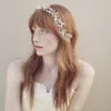 2015 Handmade Headwear Hair Clips 용 쥬얼리 신부 크리스탈 액세서리 웨딩 실버 크로 셰 뜨개질 머리띠 머리 포도 나무 웨딩 헤드 피스