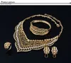 Crystal Jewelry Sets High Quality African Beads Hollow Necklace Earrings Set Wedding 18K Gold Plated Bridal Wedding Jewellery