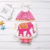 Yenidoğan Bebek Kız Giysileri Yeni Yaz Kolsuz Rompers Fil Baskı Püskül Kıyafetler Bebek Bebes Halter Sunsuit Yürümeye Başlayan 0-24 M