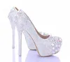 10/12/14 cm Sapatos De Casamento De Salto Alto Brilhantes AB Noiva de Cristal Sapatos Formal Vestido de Plataforma de Festa de Strass Saltos de Baile de Formatura