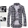 Wholesale-wholesale new fashion men shirts plaid causal shirt long sleeve flannel high quality male clothes camisas DL1649