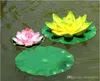 Fleur artificielle Lotus Feuille EVA Matériel Fish Tank Water Pool Décorations Plante Verte Artisanat Pour Jardin Décor À La Maison Livraison Gratuite