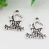 200Pcs/Lot Alloy " I love my soldier " Charm Pendants For Jewelry Making DIY Accessories 17 x 20mm A-174