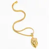 Hop Hip Pendant Halsband Lion Crown Crystal Rhinestone Head Face Pendant 18K Gold Plated Chain Halsband Hipster Street Dance Hiphop Fine Jewelry Men Women Women Women