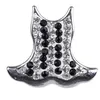 NSB2201 Fashion Lady Skirt Snap Buttons Hot Sale Snap buttons Jewelry DIY Charms Crystal Black Skirt Snaps Metal Buttons