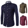 Venta al por mayor Moda Cremallera Camisas para hombre Camisa de manga larga Hombres Camisa Masculina Hombres Camisas con botones Camisas de vestir casuales