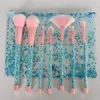 Different Mermaid Makeup Brushes Sets Sailor Moon Make up Brushes Glitter Bling diamond Makeup Brush Cosmetic Brushes Kit with Bag DHL Free