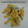 Idées de cadeaux pour entraîneur de softball/baseball avec porte-clés en cuir