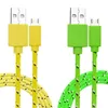 Nylon Gevlochten Type C Snel Opladen Kabel 1M 2M 3M Data Sync Micro USB Kabel Voor iPhone samsung Xiaomi Android Mobiel zonder Pakket