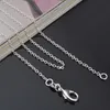 100pcs /lot 925 Sterling Silver plating Rolo " O " Chain Necklaces 1mm 16/18/20/22/24'' 925 Silver Chains Fit Pendant Jewelry