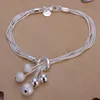 Heißes Verkaufsgeschenk 925 Silber Kleines O Hängendes Lichtperlenarmband DFMCH243, brandneue, mit Sterlingsilber plattierte Kettengliederarmbänder von hoher Qualität