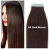 Elibess Tape Human Hair 14 '' - 26 '' 2.5g / pc 40 stücke Gerade doppelt gezeichnete brasilianische menschliche Haarverlängerung Hauteinschuß mit amerikanischem Kleber