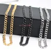 Te koop 5mm Curb Link Collier Rvs Mode Mannen Dames Sieraden Zilver / Goud / Zwart 18 Inch-32 Inch Kies