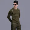Outdoor Men Tactical Elastic Trainning Tights Solid Breathable Underwear Quick Dry Long Sleeve T Shirts Top Shirt Free Shipping