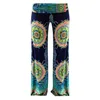 Estilo de Verão Cintura Alta Mulheres Calças Esportivas Bohemian Floral Impresso Longo Solto Calças Legais Pants S-l Classic Exuma Calças Frete Grátis