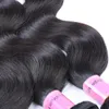 Cheveux vierges brésiliens 3 paquets Remy trames de cheveux humains vague de corps droite tissage péruvien couleur 1B Ombre extensions de tissage de cheveux humains7708383