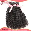 Grearemy 100 obearbetade indiska malaysiska peruanska jungfruliga hårbuntar med toppstängning 44 hårstycke Curly Wave Middle Part Hair8970649