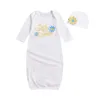 Vêtements pour enfants à manches longues petite soeur bébé fille vêtements ensembles tenue à la maison robe de bébé ensemble de chapeau sac de couchage bébé vêtements de nuit pyjama