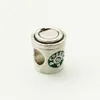 Perle de café étoile plaquée argent, bijoux de noël européens, breloque pour Bracelet en émail pour femmes, Charm9843394